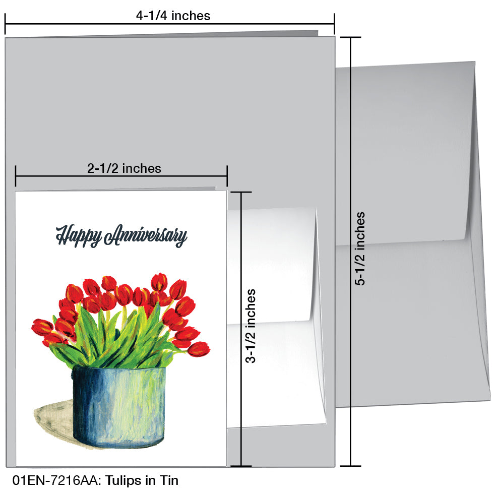 Tulips in Tin, Greeting Card (7216AA), Enclosure, www.printedcanvas.com