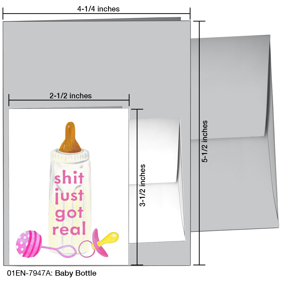 Baby Bottle, Greeting Card (7947A), Enclosure, printedcanvas.com