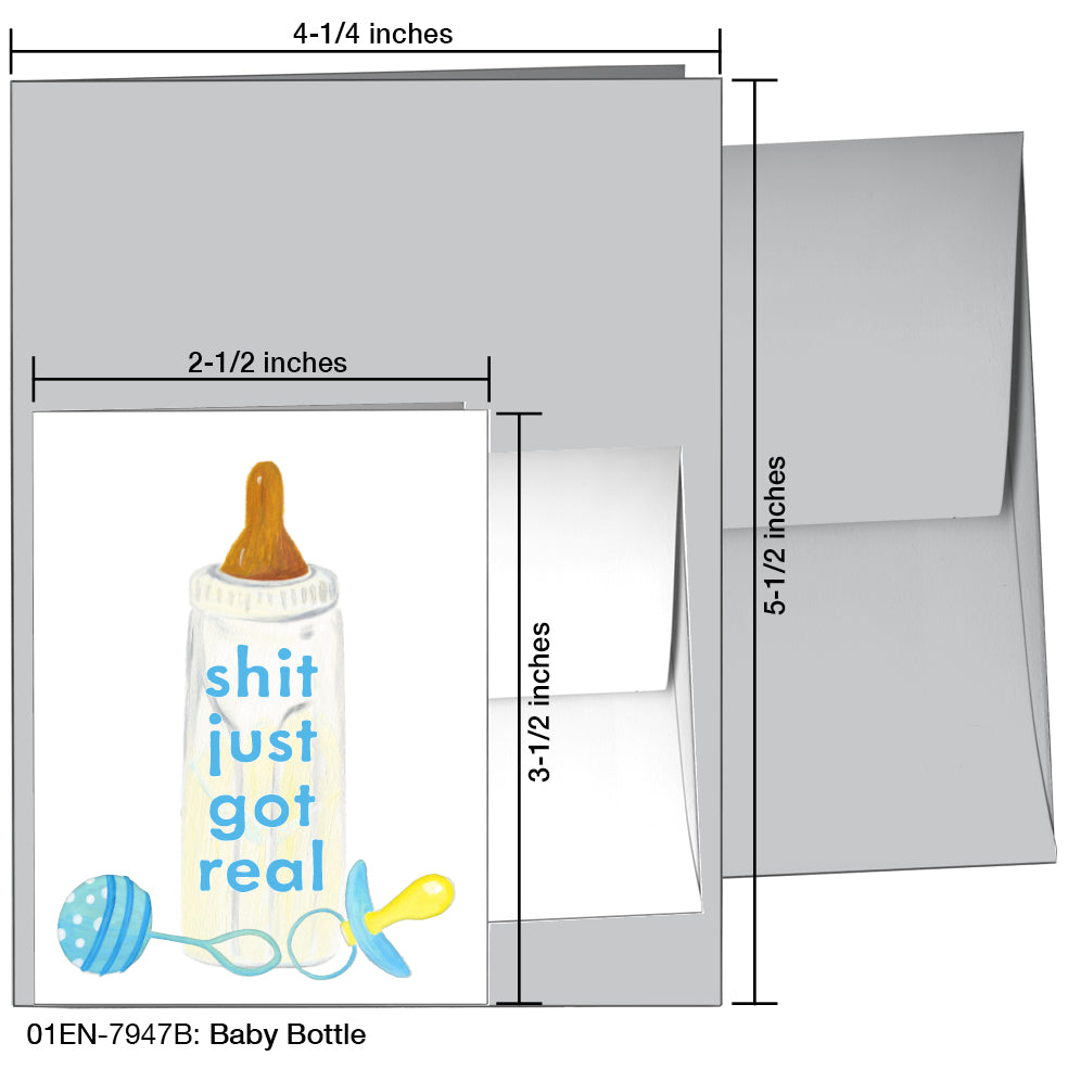 Baby Bottle, Greeting Card (7947B), Enclosure, printedcanvas.com