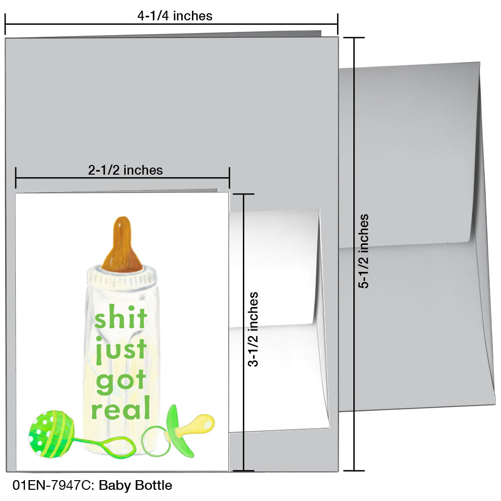 Baby Bottle, Greeting Card (7947C), Enclosure Card, www.printedcanvas.com