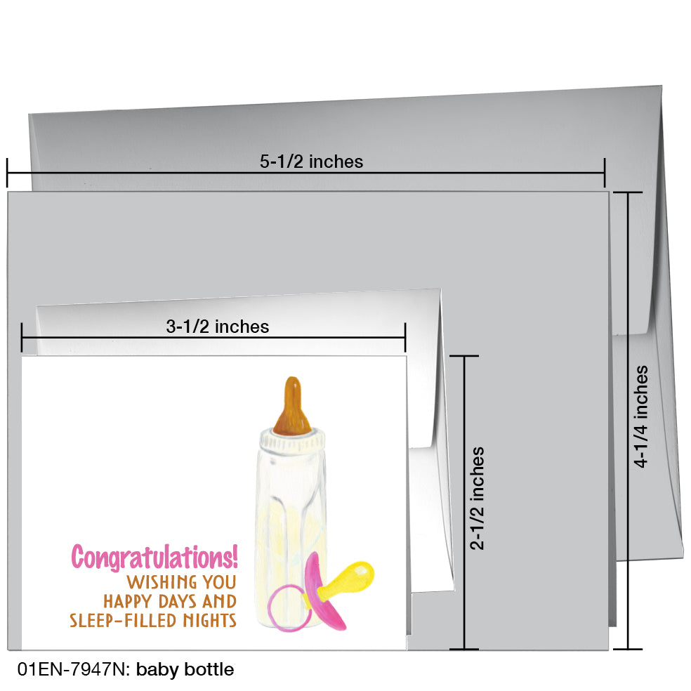 Baby Bottle, Greeting Card (7947N), Enclosure, printedcanvas.com