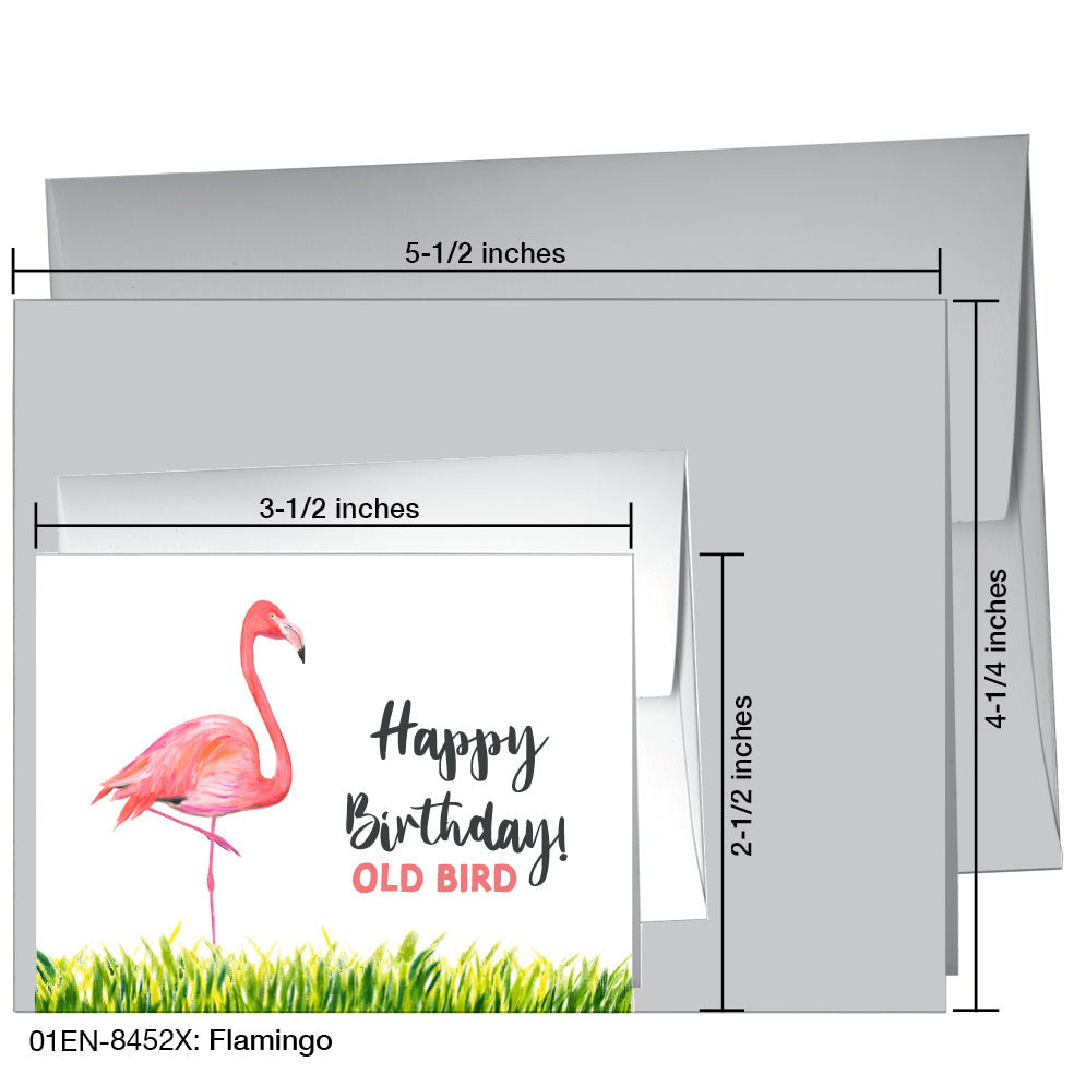 Flamingo, Greeting Card (8452X), Enclosure, www.printedcanvas.com