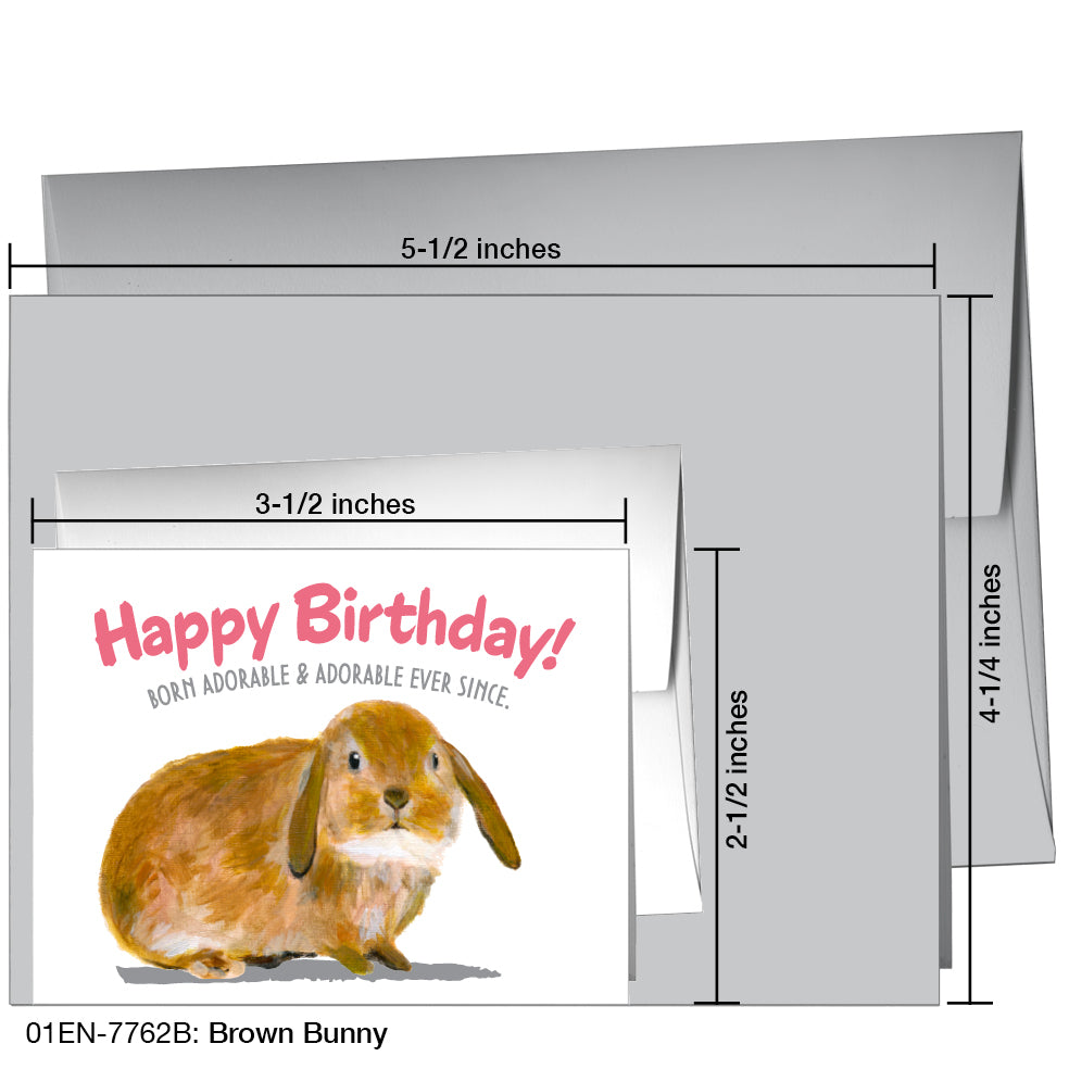 Brown Bunny, Greeting Card (7762B), Enclosure, printedcanvas.com