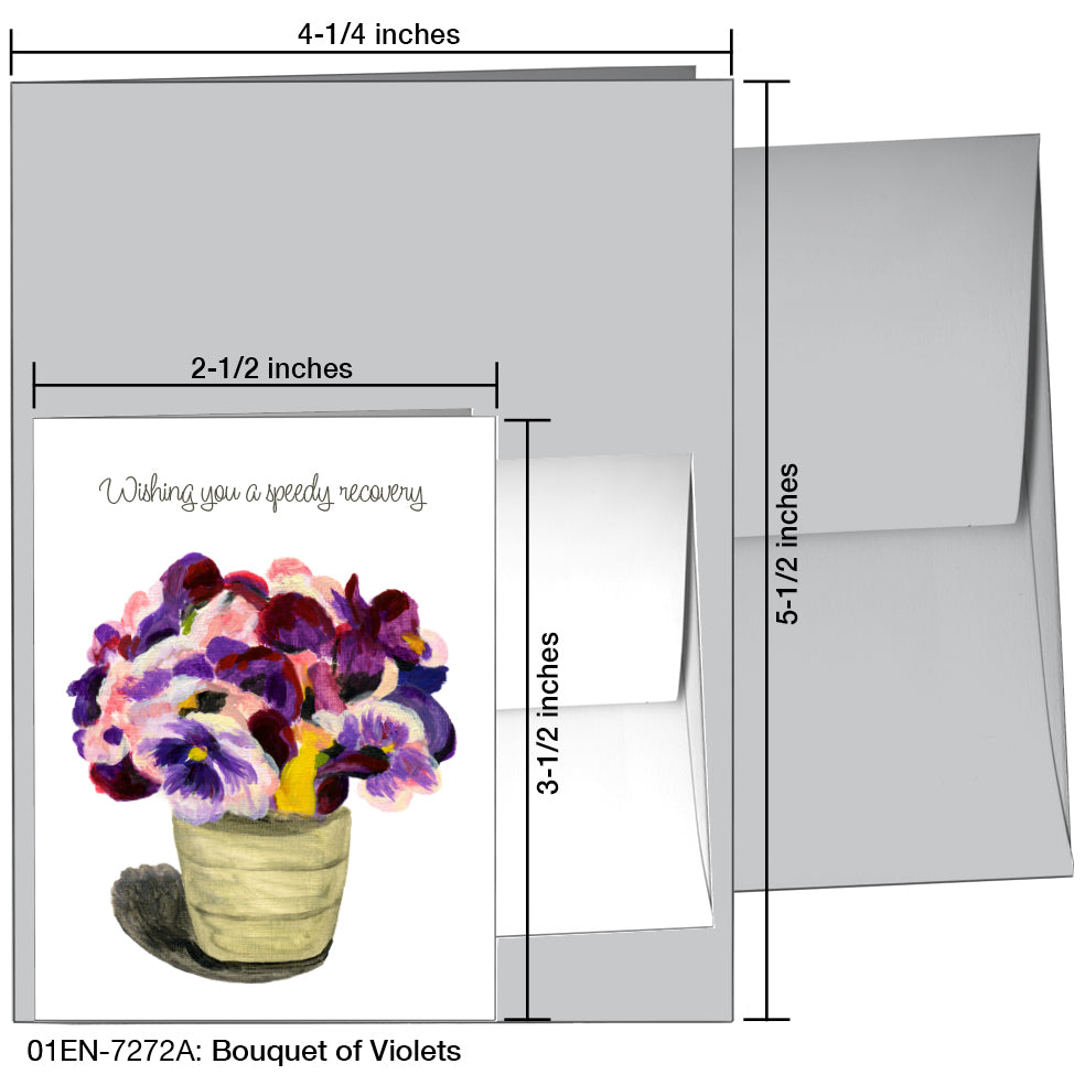 Bouquet of Violets, Greeting Card (7272A), Enclosure, printedcanvas.com