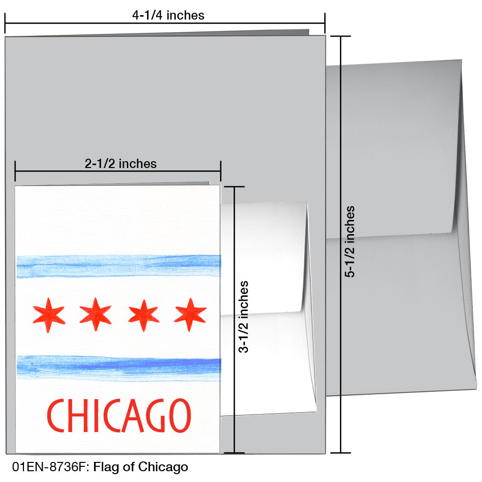 Flag of Chicago, Greeting Card (8736F), Enclosure Card, www.printedcanvas.com