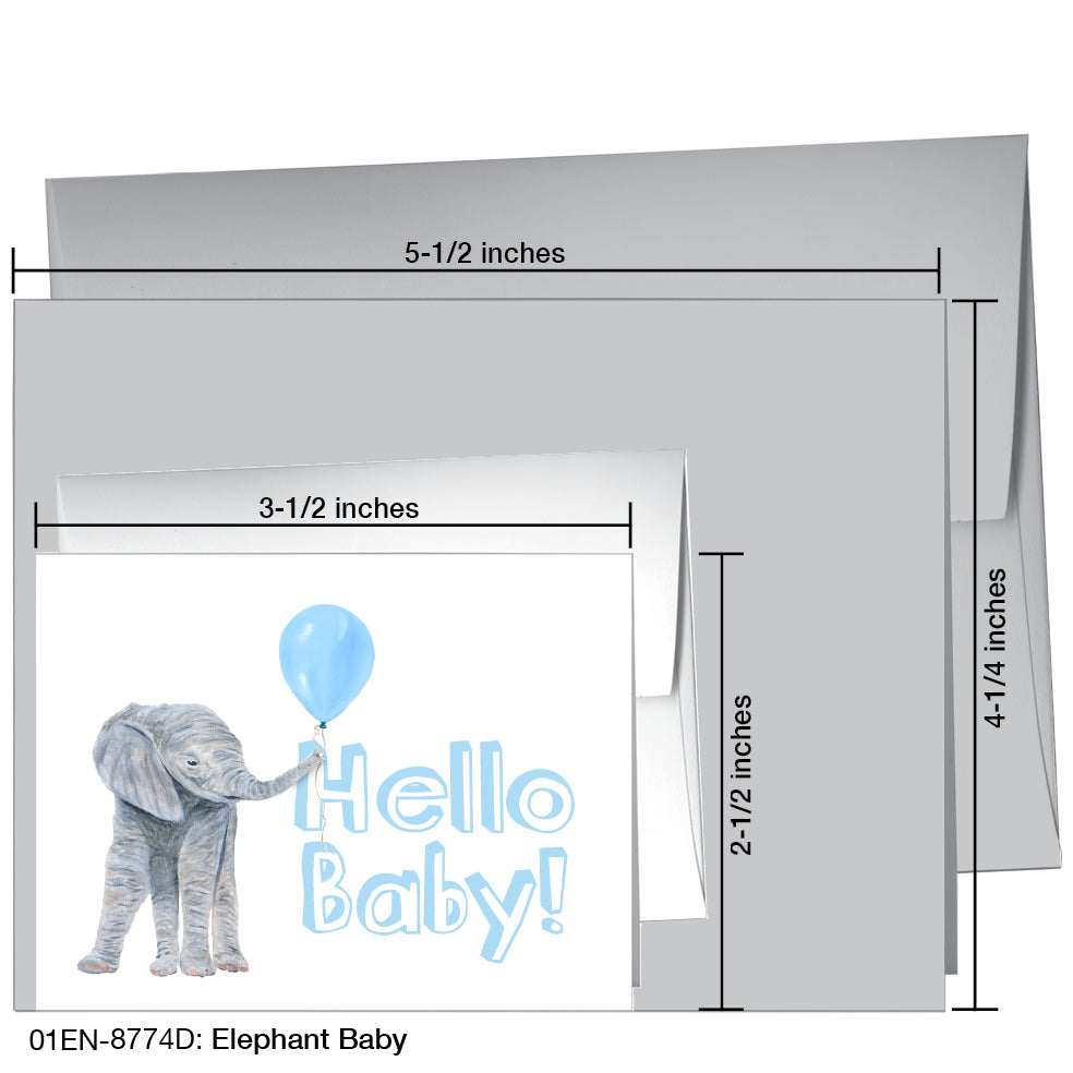 Elephant Baby, Greeting Card (8774D), Enclosure, printedcanvas.com