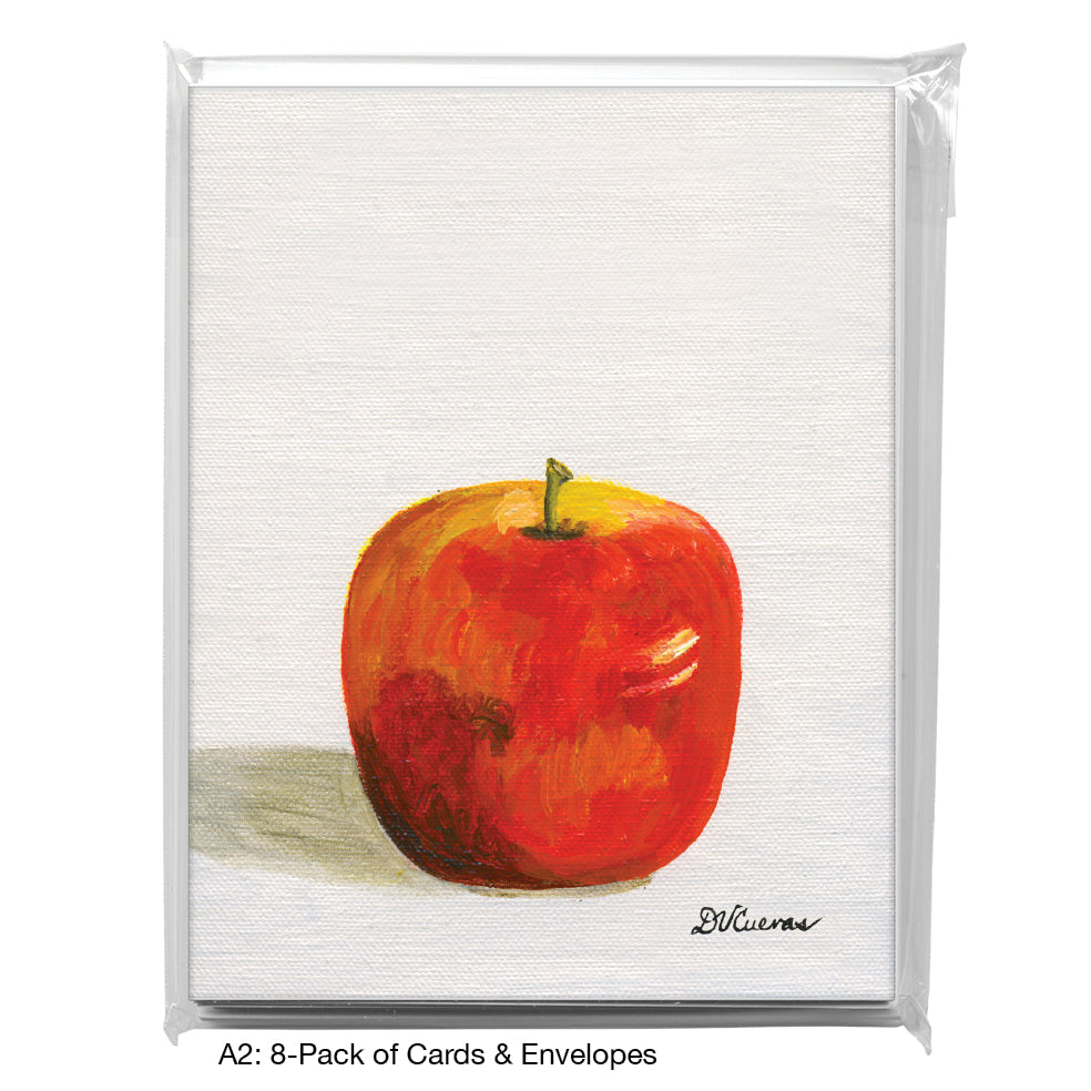 Red Apple, Greeting Card (7732A), A2 8-Pack, printedcanvas.com