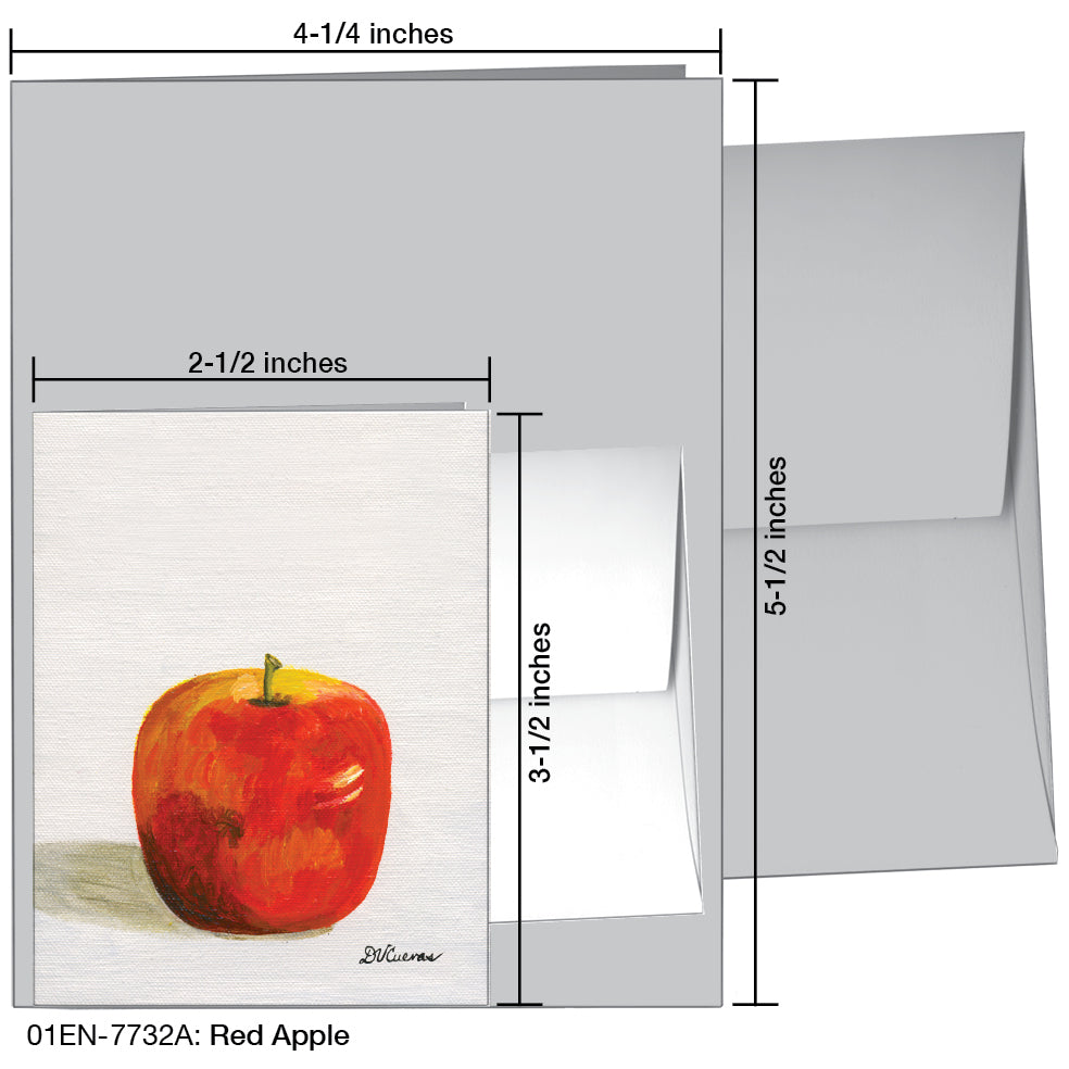 Red Apple, Greeting Card (7732A), Enclosure, printedcanvas.com
