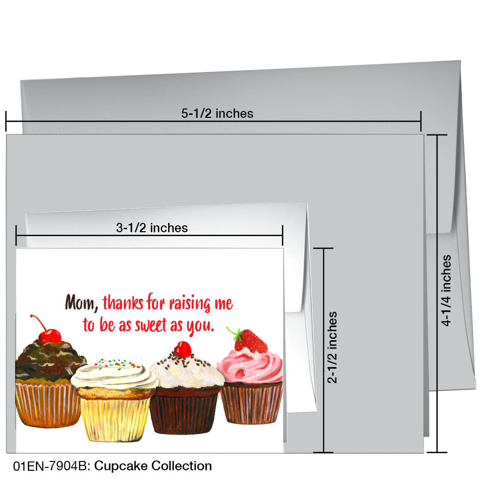 Cupcake Collection, Greeting Card (7904B), Enclosure, www.printedcanvas.com