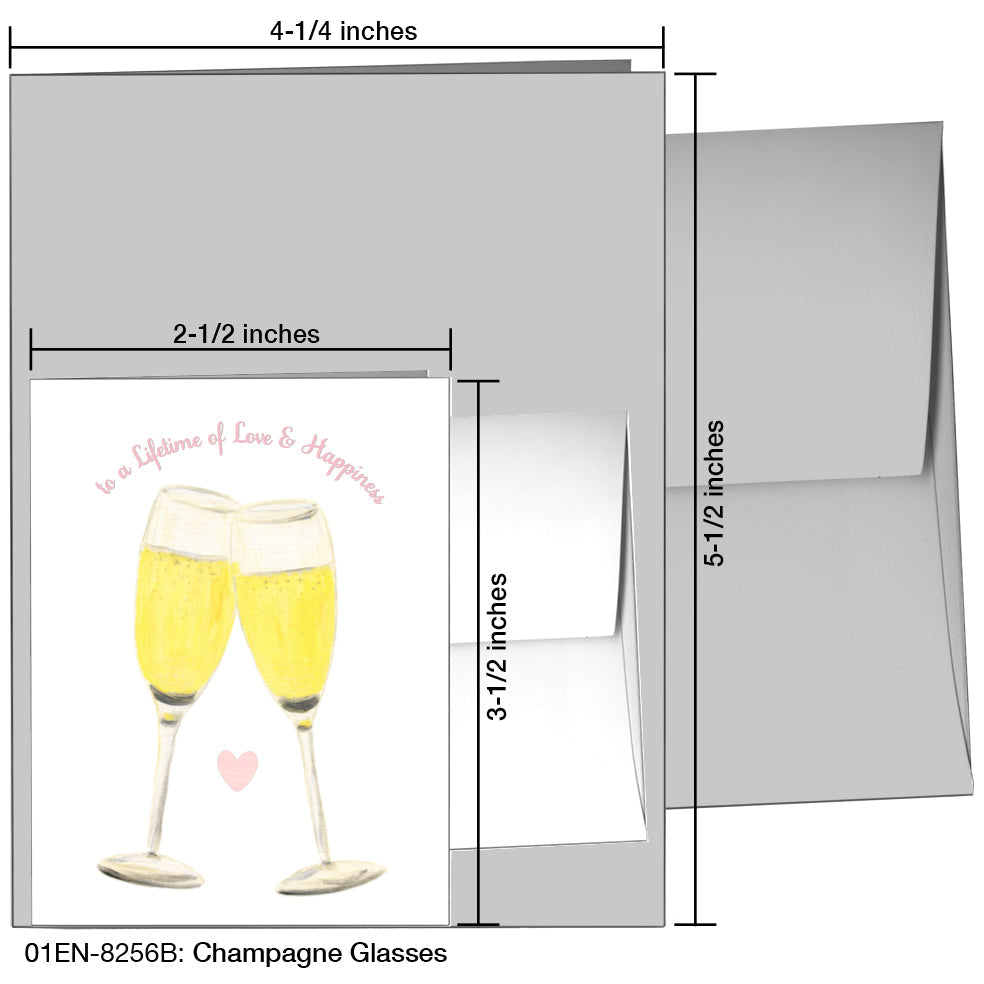 Champagne Glasses, Greeting Card (8256B), Enclosure, www.printedcanvas.com
