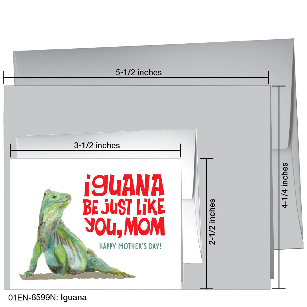 Iguana, Greeting Card (8599N), Enclosure, www.printedcanvas.com