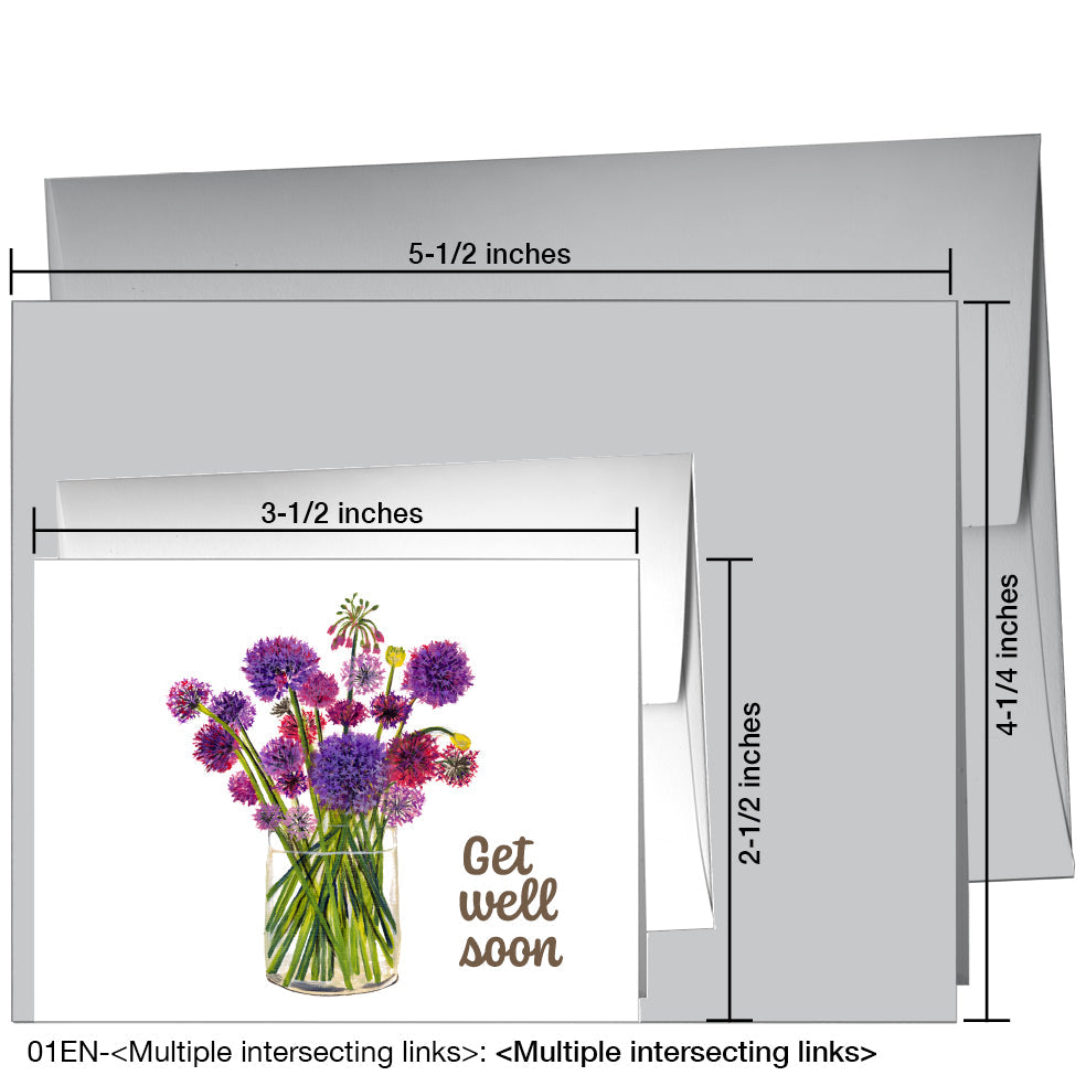 Alliums in Vase, Greeting Card (7203C), Enclosure Card, www.printedcanvas.com