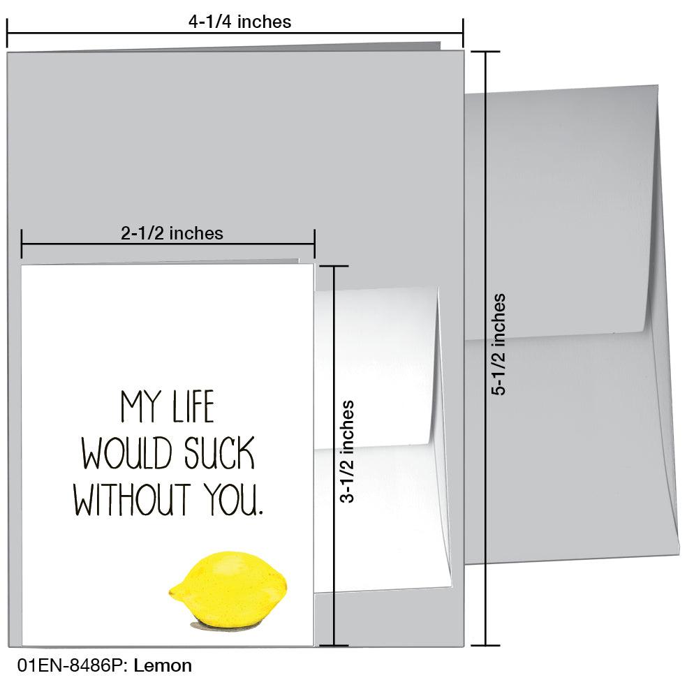 Lemon, Greeting Card (8486P), Enclosure, www.printedcanvas.com