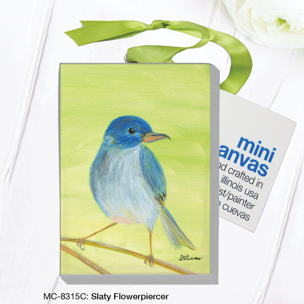 Slaty Flowerpiercer, Mini Canvas (MC-8315C), Front, printedcanvas.com