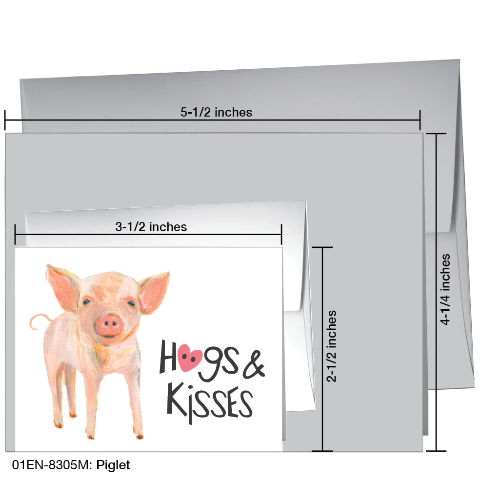 Piglet, Greeting Card (8305M), Enclosure, www.printedcanvas.com