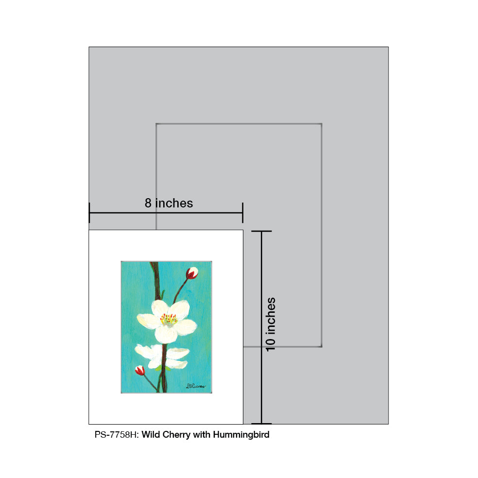 Wild Cherry with Hummingbird, Print (#7758H), Print Matted, www.printedcanvas.com