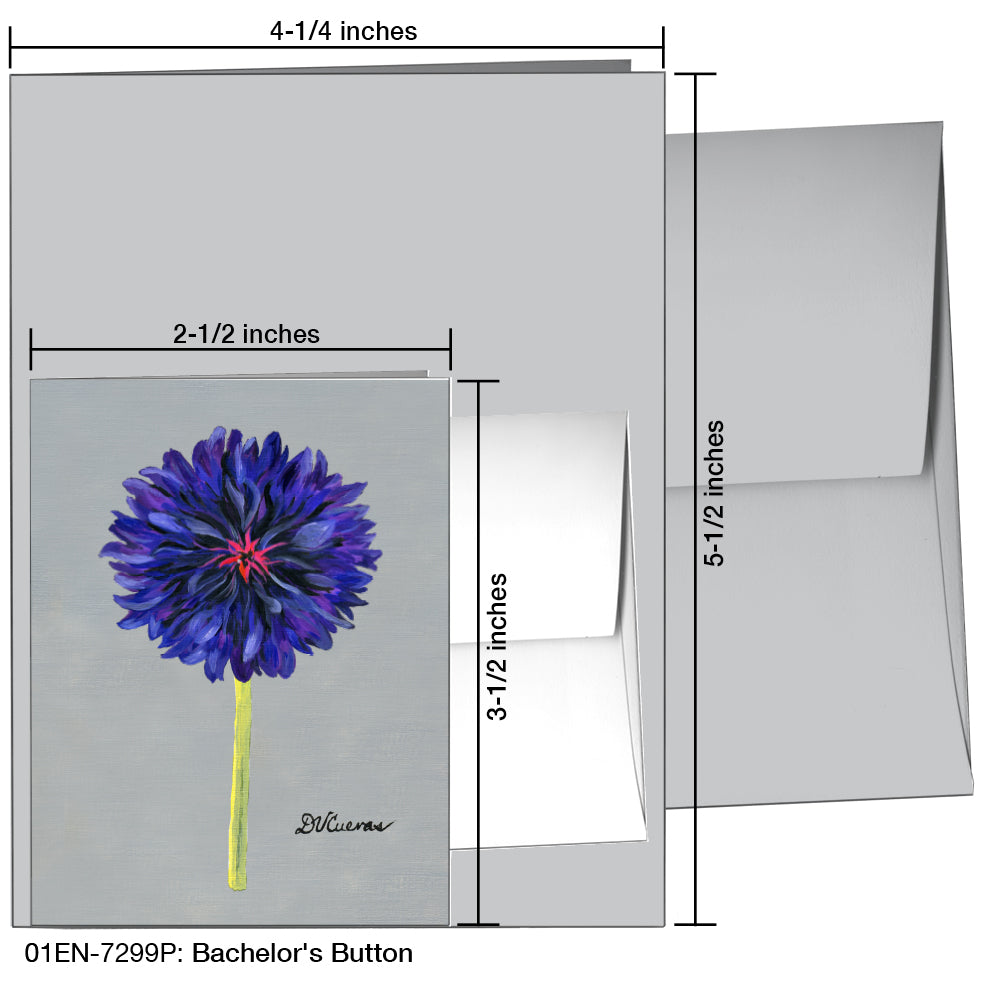 Bachelor's Button, Greeting Card (7299P), Enclosure Card, www.printedcanvas.com