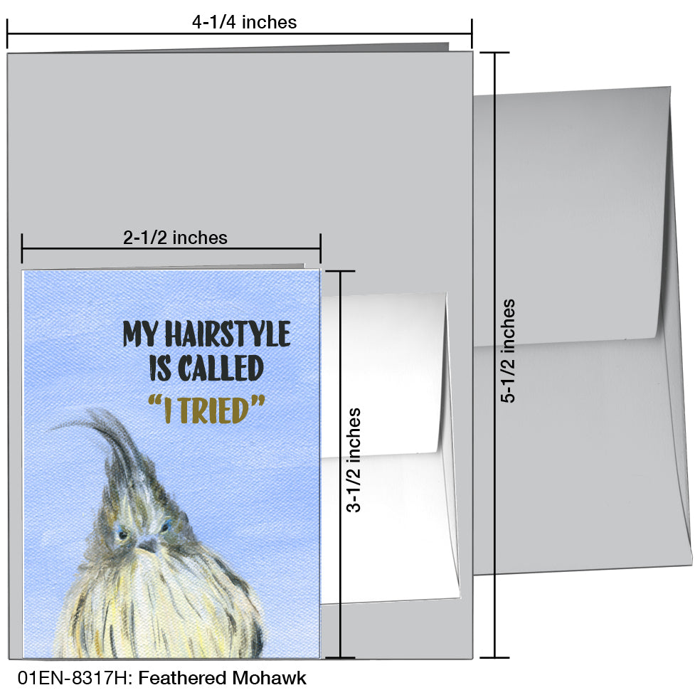 Feather Mohawk, Greeting Card (8317H), Enclosure, www.printedcanvas.com