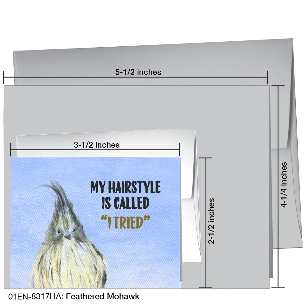 Feather Mohawk, Greeting Card (8317HA), Enclosure, www.printedcanvas.com