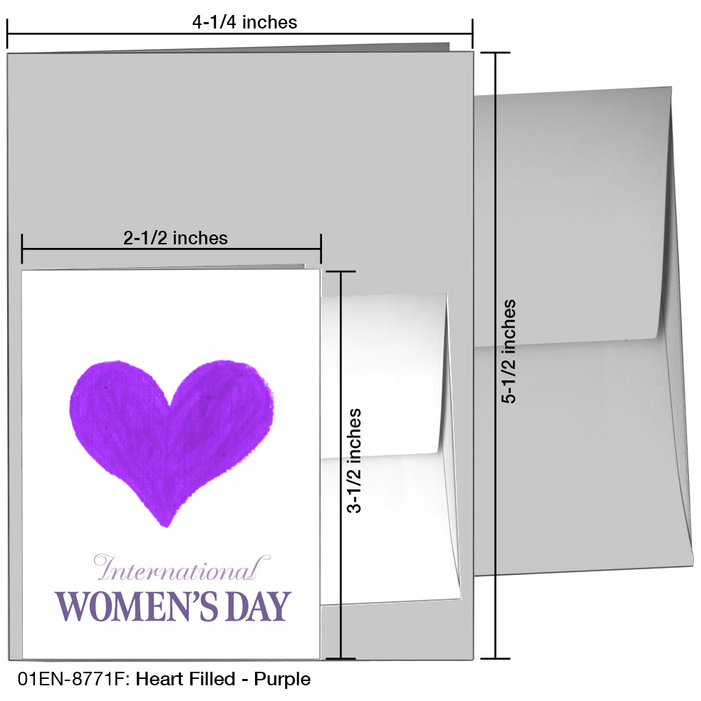 Heart Filled - Purple, Greeting Card (8771F), Enclosure, www.printedcanvas.com