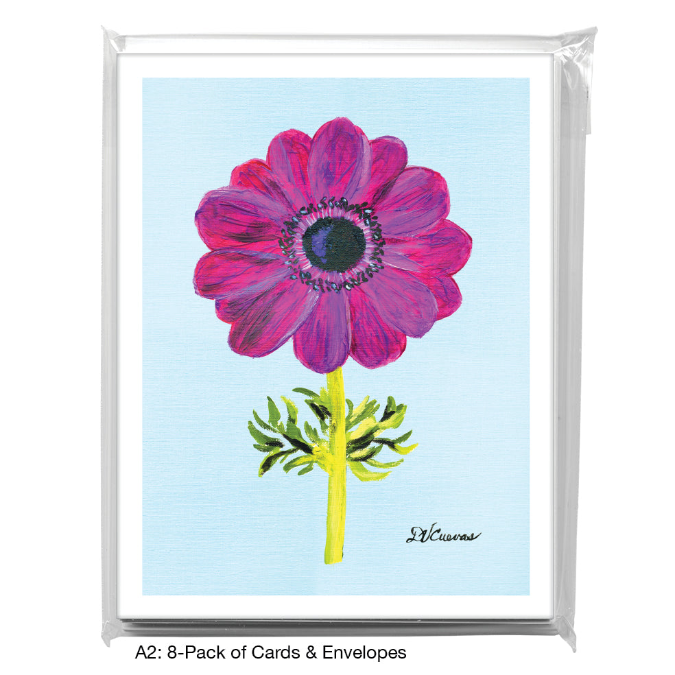 Mauve Anemone, Greeting Card (7396T), A2 Card 8-Pack, www.printedcanvas.com