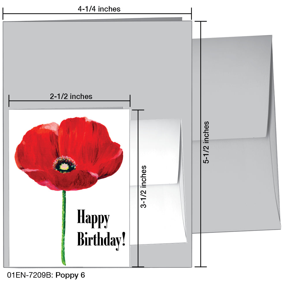 Poppy 06, Greeting Card (7209B), Enclosure, www.printedcanvas.com