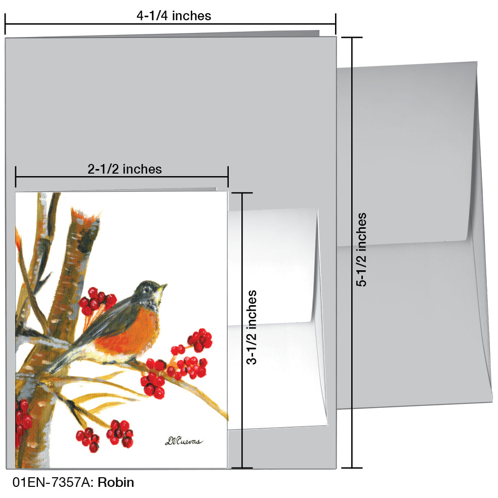 Robin, Greeting Card (7357A), Enclosure, www.printedcanvas.com
