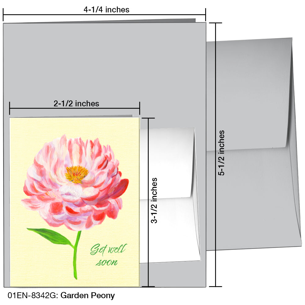 Garden Peony, Greeting Card (8342G), Enclosure Card, www.printedcanvas.com