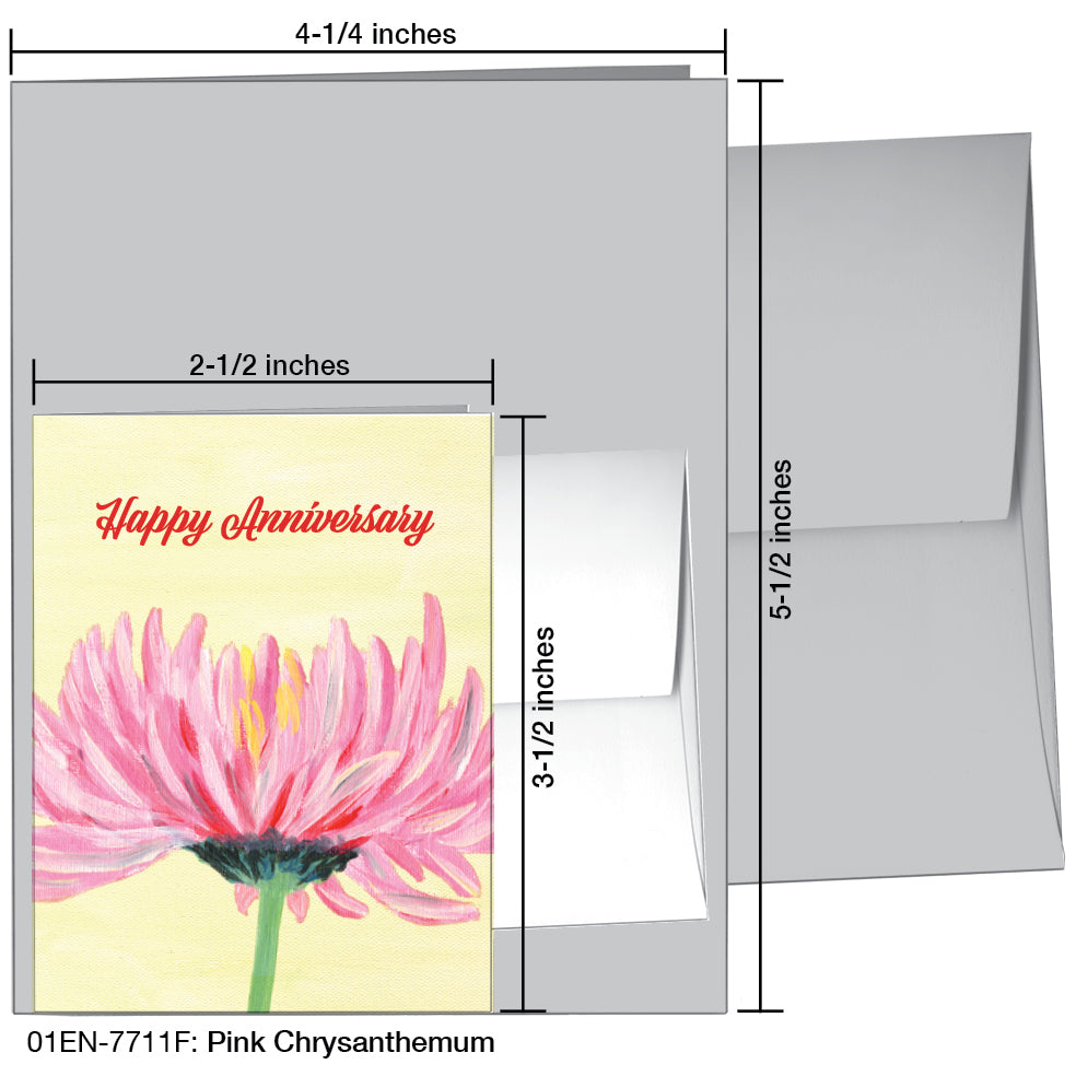 Pink Chrysanthemum, Greeting Card (7711F), Enclosure, printedcanvas.com