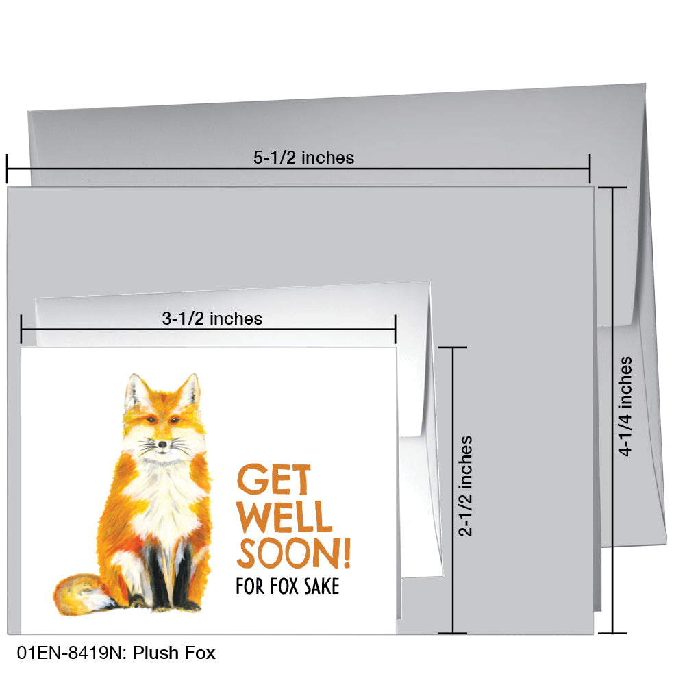 Plush Fox, Greeting Card (8419N), Enclosure Card, www.printedcanvas.com