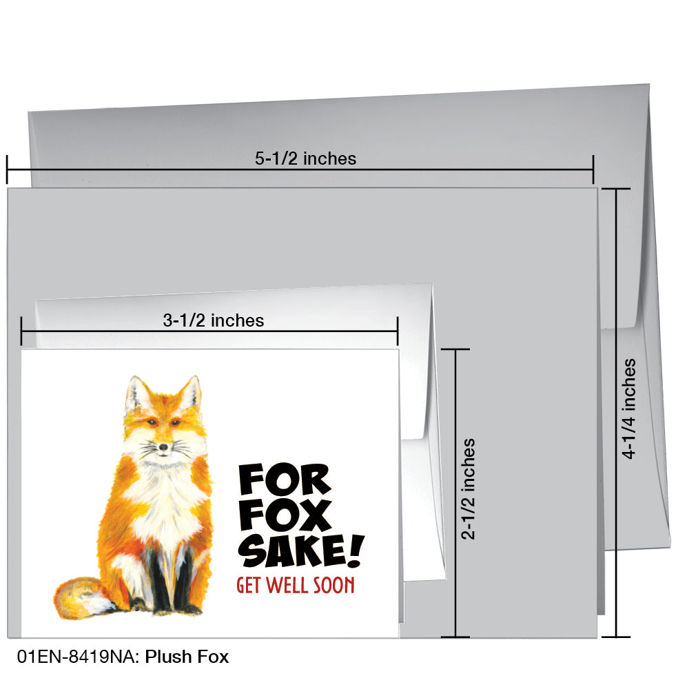 Plush Fox, Greeting Card (8419NA), Enclosure Card, www.printedcanvas.com