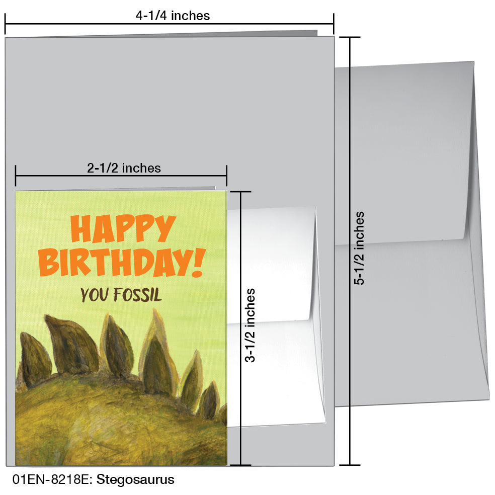 Stegosaurus, Greeting Card (8218E), Enclosure, www.printedcanvas.com