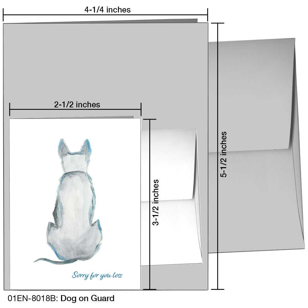 Dog on Guard, Greeting Card (8018B), Enclosure Card, www.printedcanvas.com
