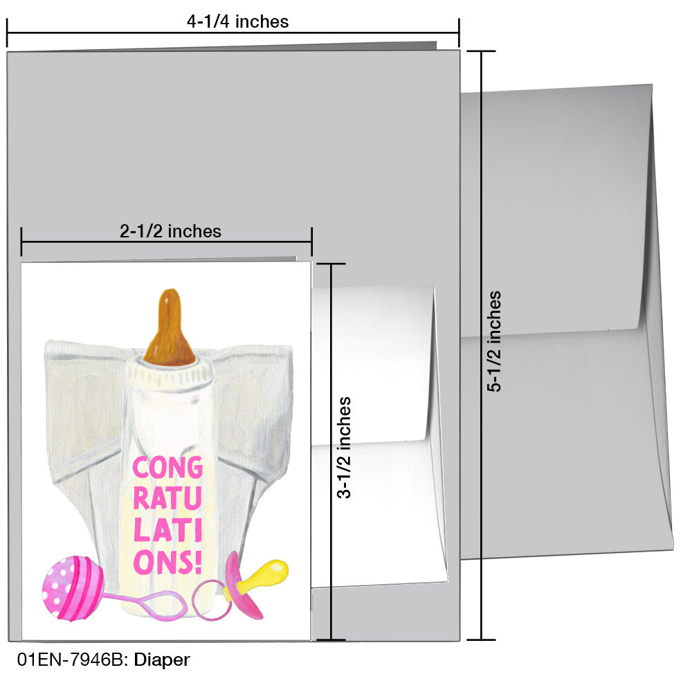 Diaper, Greeting Card (7946B), Enclosure Card, www.printedcanvas.com