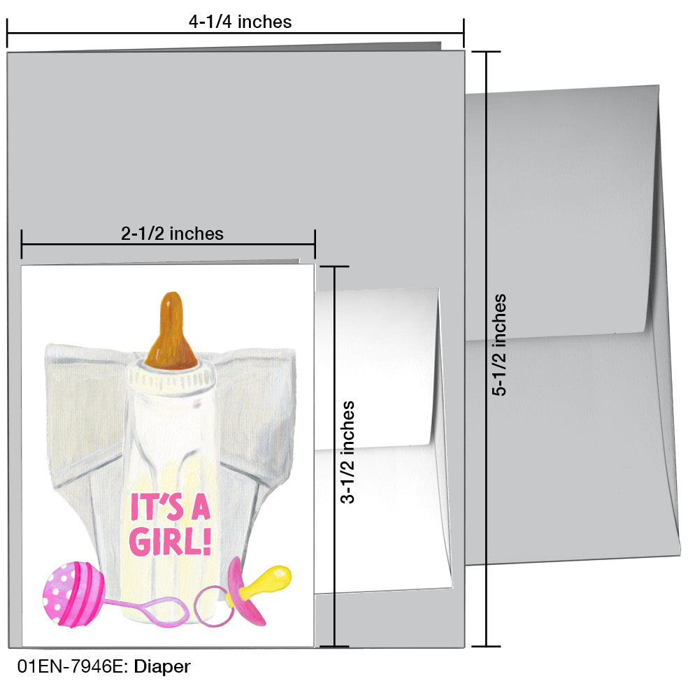 Diaper, Greeting Card (7946E), Enclosure Card, www.printedcanvas.com