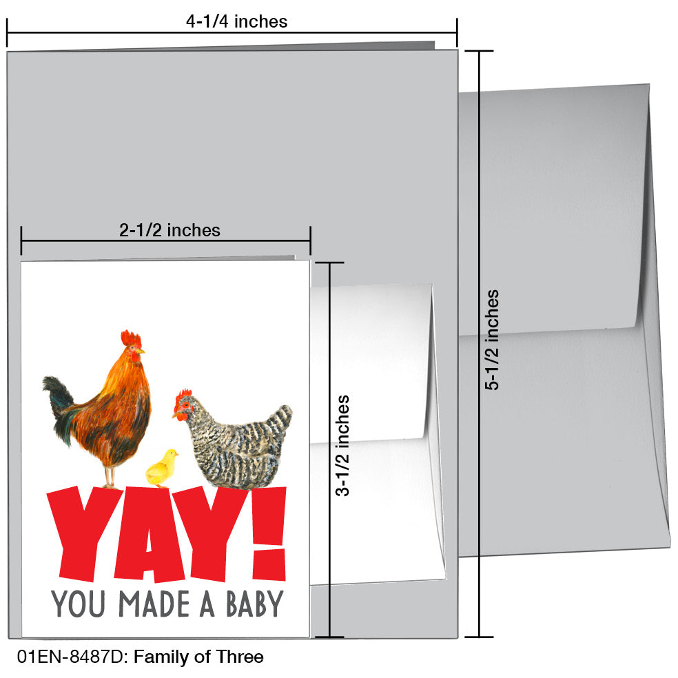 Family of Three, Greeting Card (8487D), Enclosure, www.printedcanvas.com