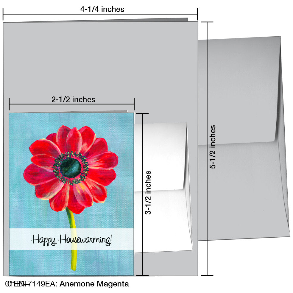 Anemone Magenta, Greeting Card (7149EA), Enclosure, printedcanvas.com