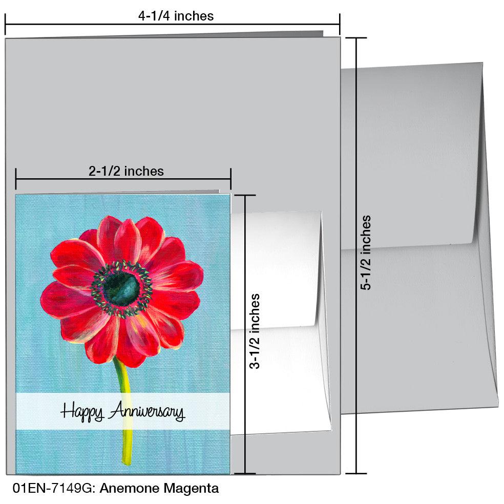 Anemone Magenta, Greeting Card (7149G), Enclosure, printedcanvas.com