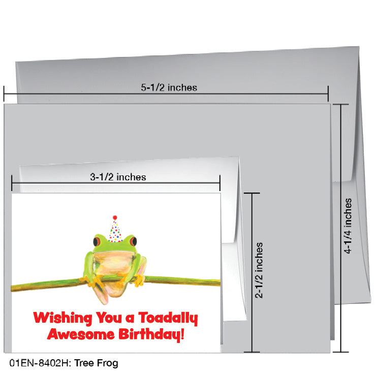Tree Frog, Greeting Card (8402H), Enclosure, www.printedcanvas.com