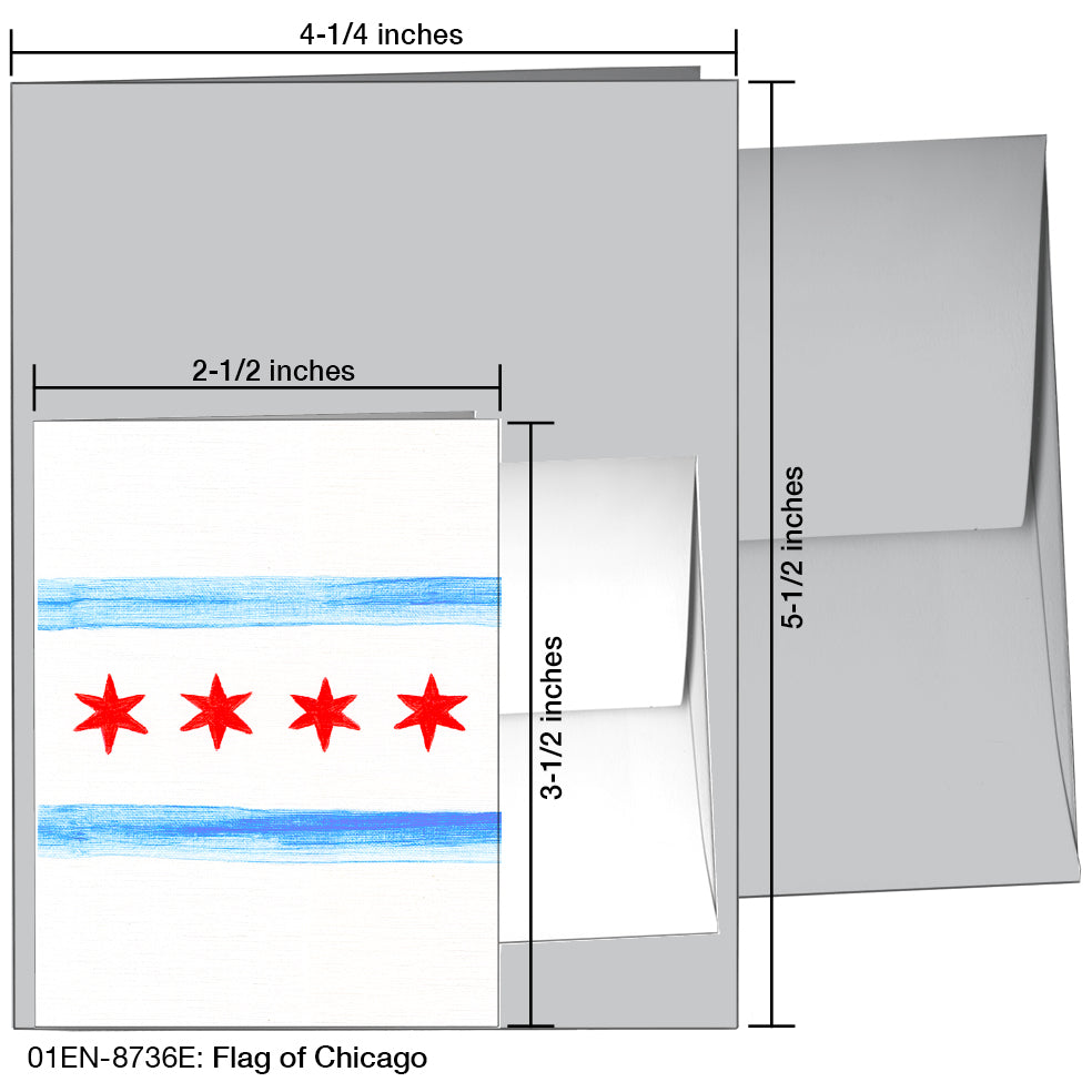 Flag of Chicago, Greeting Card (8736E), Enclosure Card, printedcanvas.com