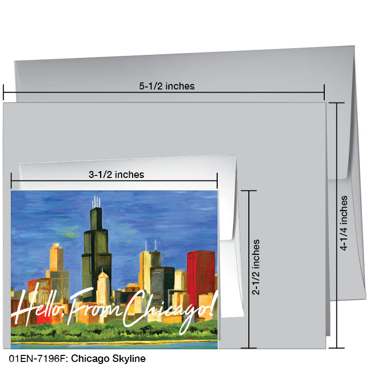 Chicago Skyline, Greeting Card (7196F), Enclosure, www.printedcanvas.com