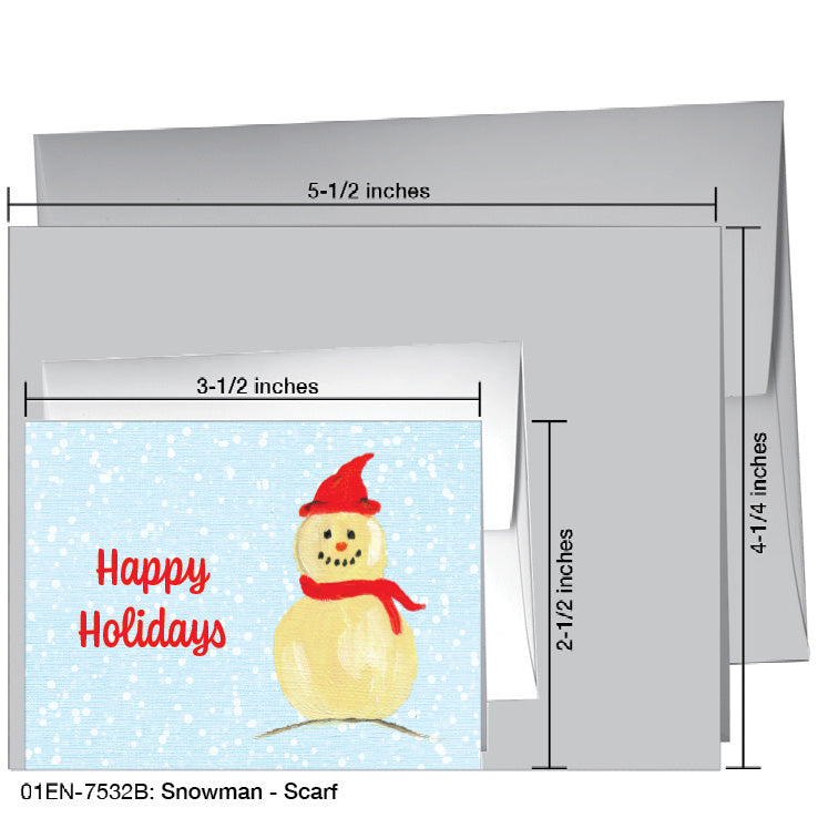 Snowman - Scarf, Greeting Card (7532B), Enclosure, www.printedcanvas.com