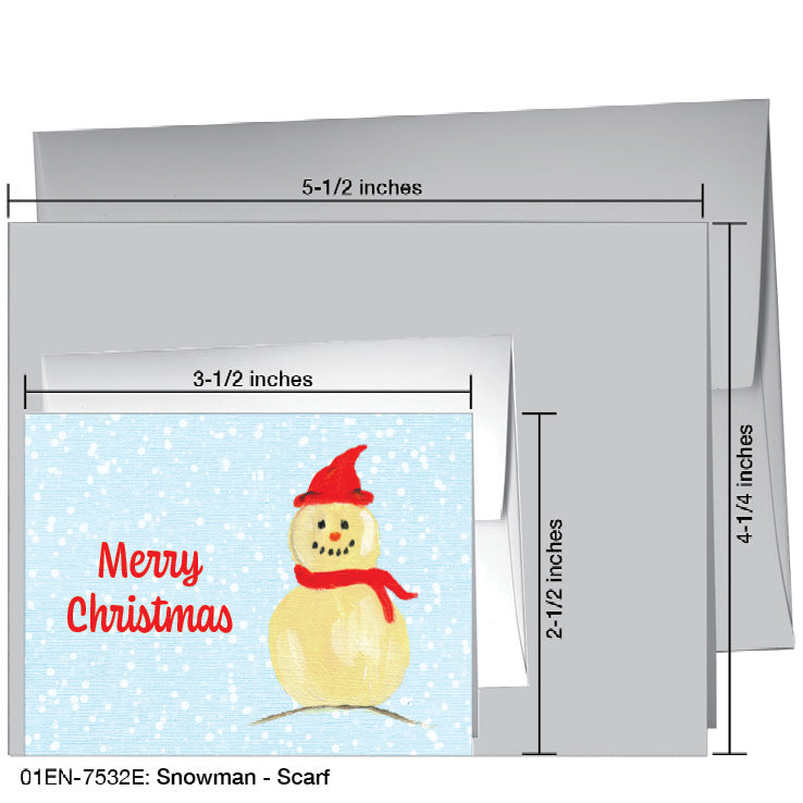Snowman - Scarf, Greeting Card (7532E), Enclosure, www.printedcanvas.com