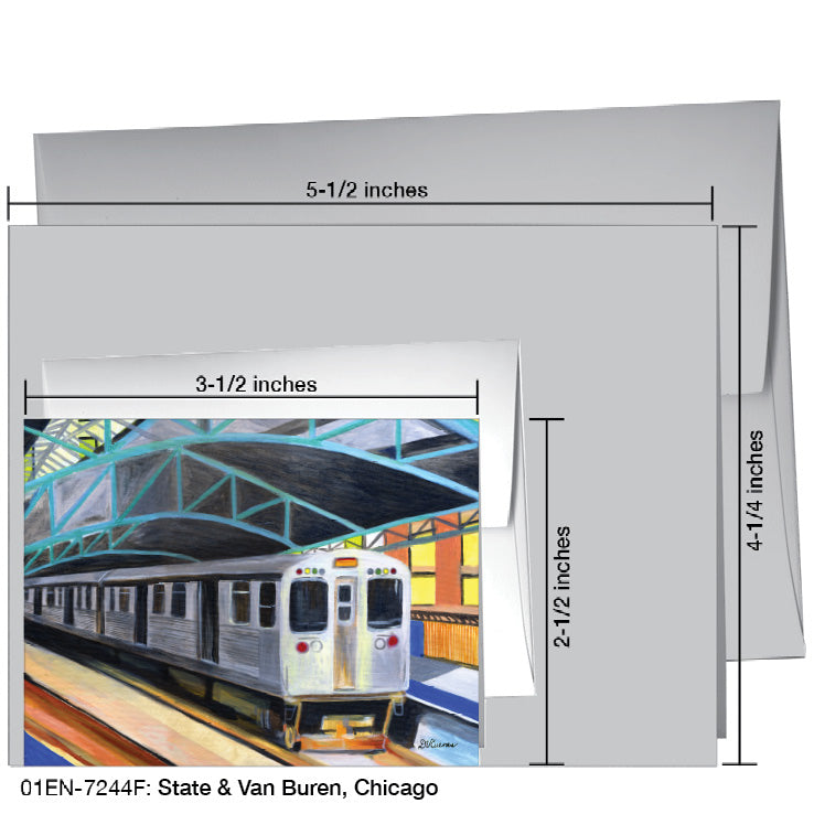State & Van Buren, Chicago, Greeting Card (7244F), Enclosure, www.printedcanvas.com