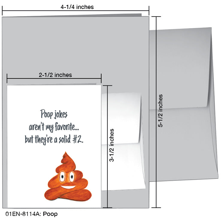 Poop, Greeting Card (8114A), Enclosure, www.printedcanvas.com