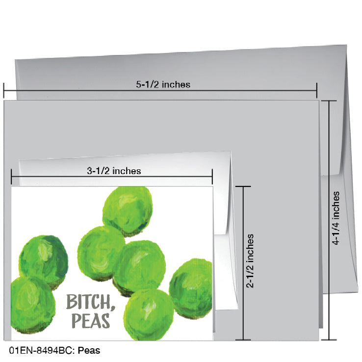 Peas, Greeting Card (8494BC), Enclosure, www.printedcanvas.com