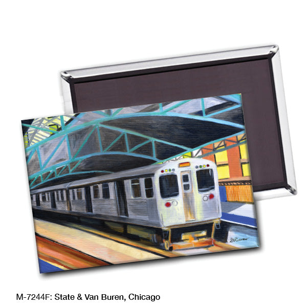 State & Van Buren, Chicago, Magnet (M-7244F), blank, printedcanvas.com
