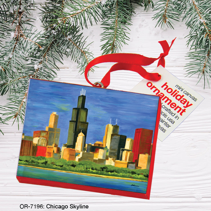 Chicago Skyline, Ornament (OR-7196A), Ornament Front, www.printedcanvas.com