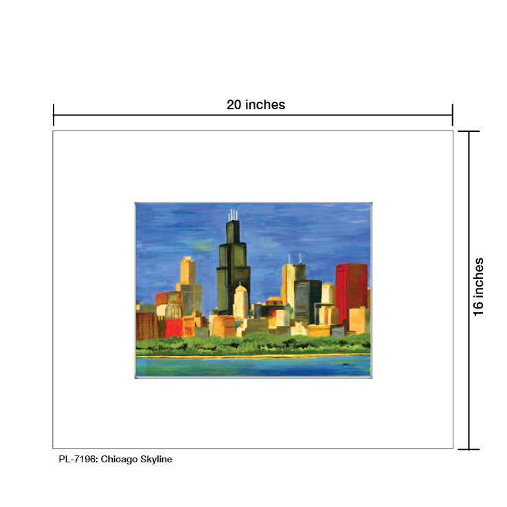 Chicago Skyline, Print (#7196) - Printed Canvas