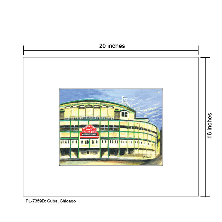 Cubs, Chicago, Print (#7359D), Printe Matted, www.printedcanvas.com
